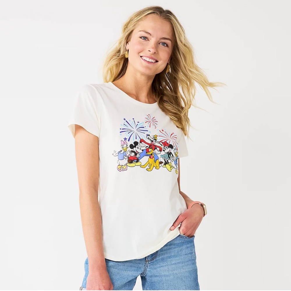 Disney's Mickey & Minnie Mouse Women's Fireworks Graphic Tee Celebrate Together